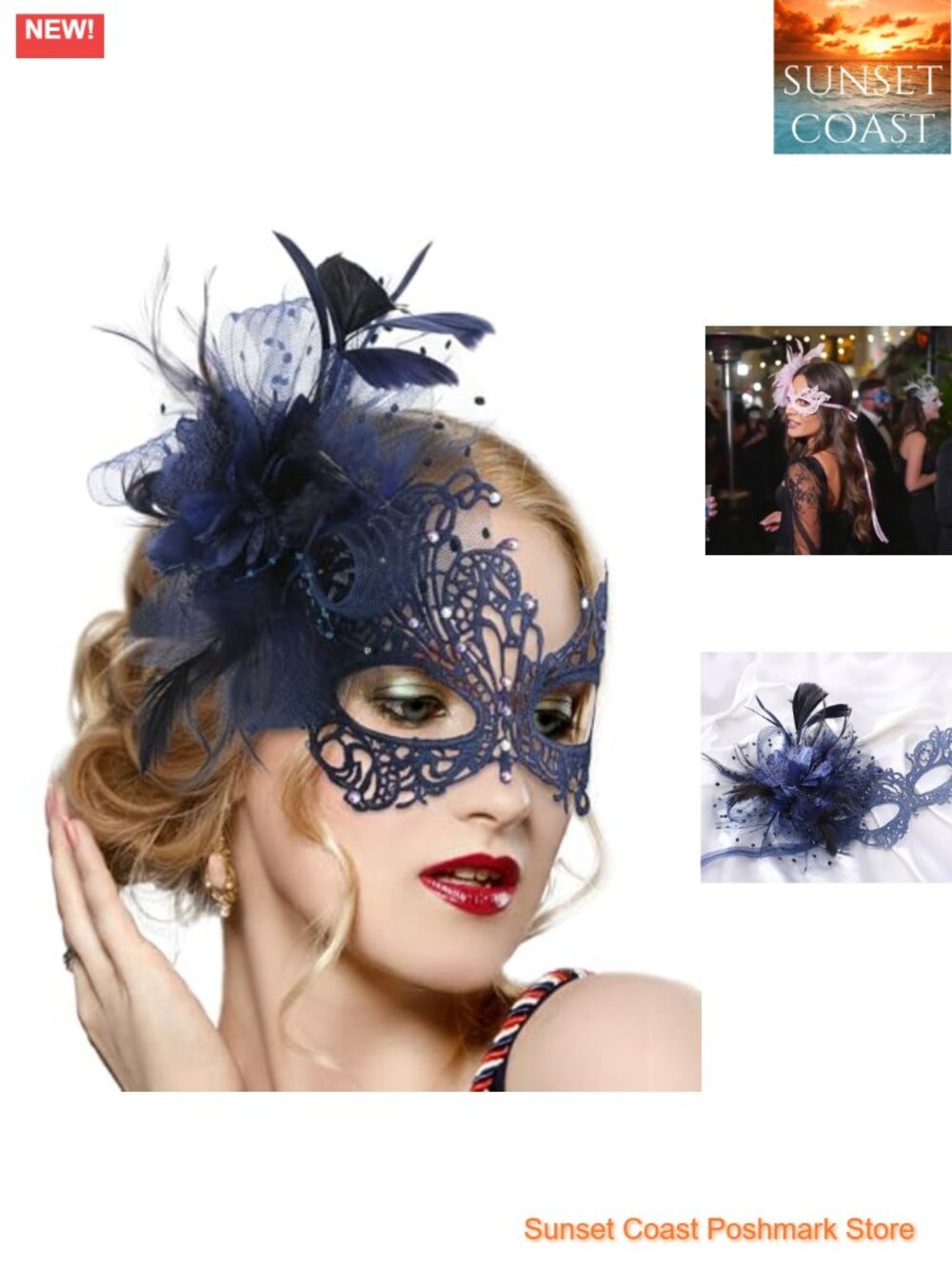 Lace Masquerade Mask Women Venetian Floral Halloween Party Eyemask